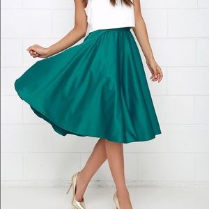 NWOT Dark Teal Midi Skirt